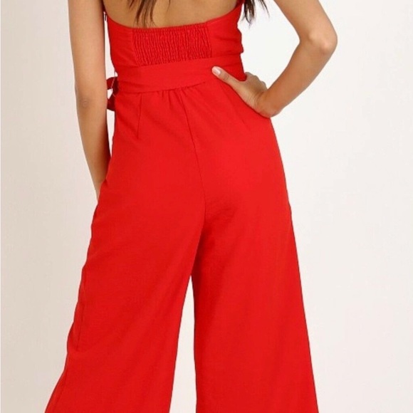 ASTR Zion Strapless Jumpsuit in Red - Picture 4 of 5